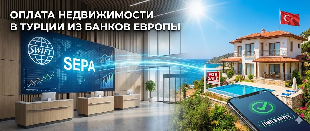 Оплата недвижимости в Турции из банков Европы: SWIFT, SEPA и лимиты